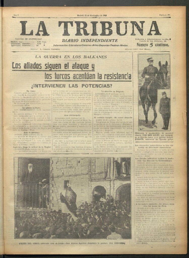 Miniatura de La Tribuna del 11 de noviembre de 1912