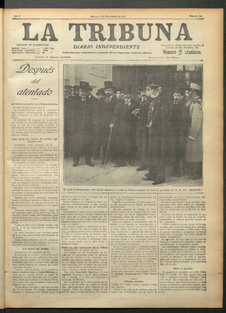 Miniatura de La Tribuna del 15 de noviembre de 1912
