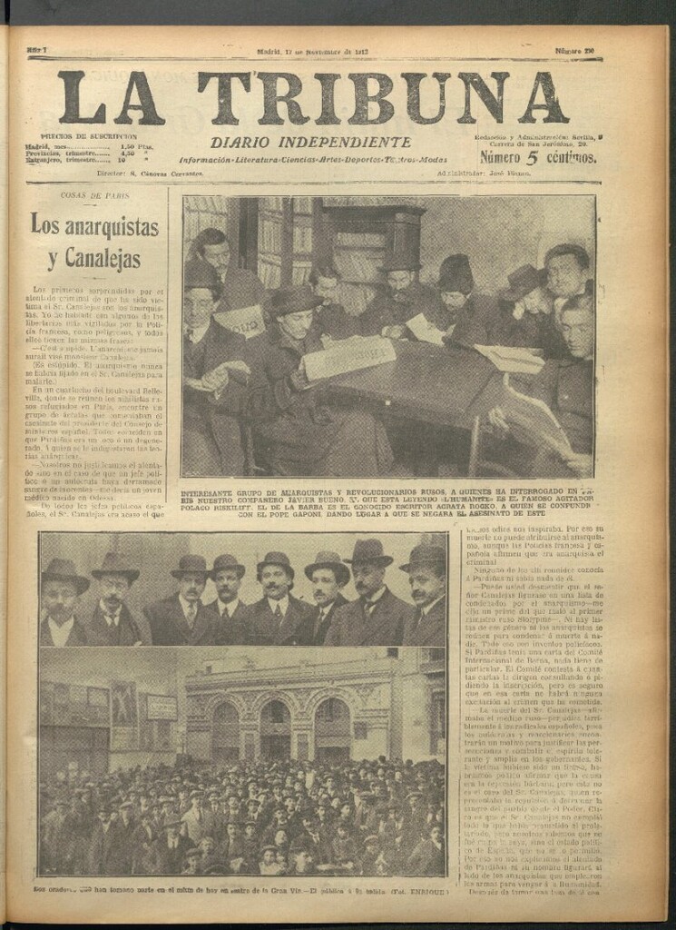 Miniatura de La Tribuna del 17 de noviembre de 1912