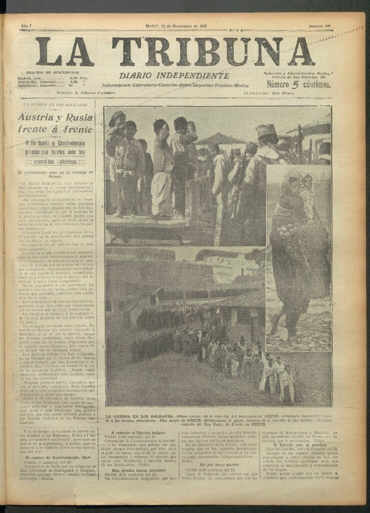 Miniatura de La Tribuna del 23 de noviembre de 1912