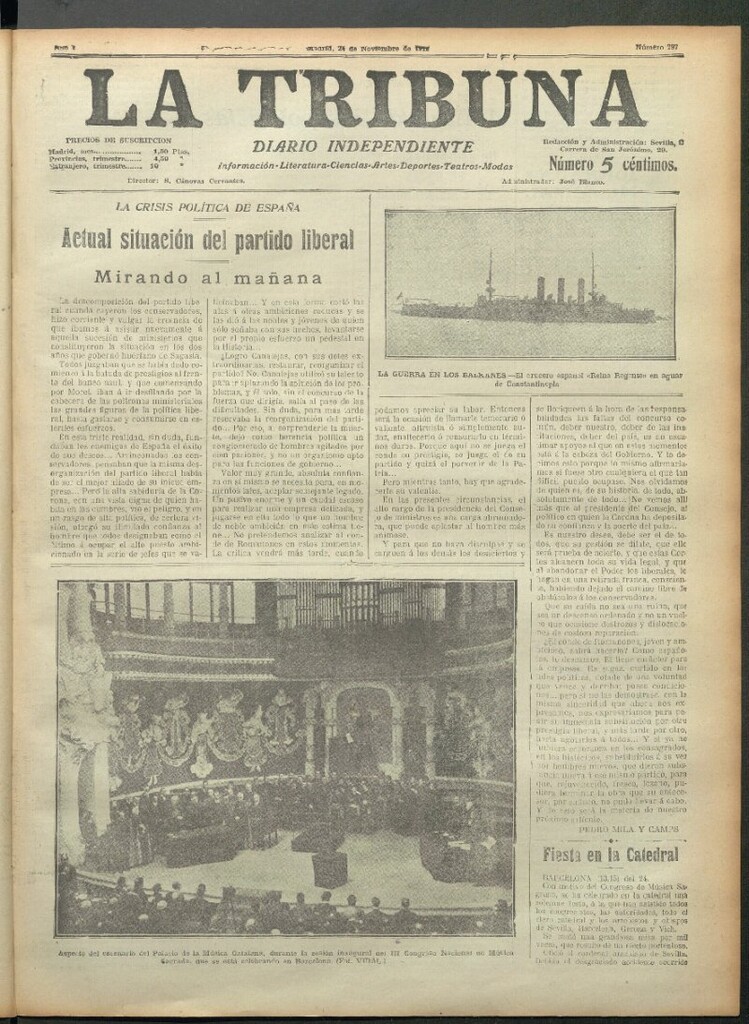 Miniatura de La Tribuna del 24 de noviembre de 1912