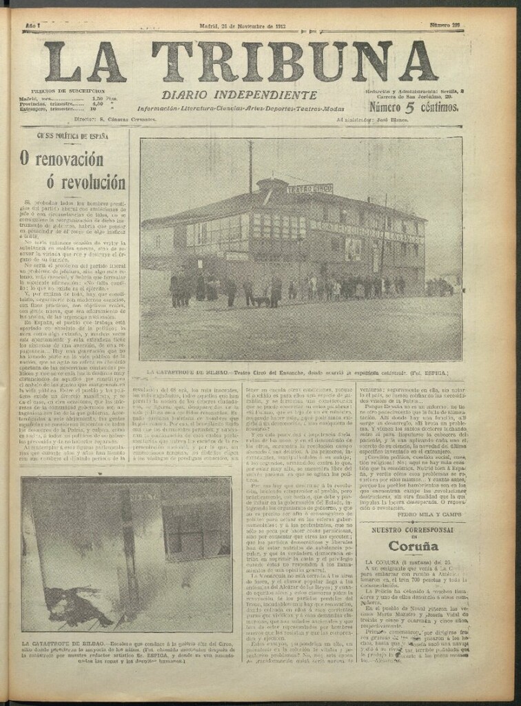 Miniatura de La Tribuna del 26 de noviembre de 1912