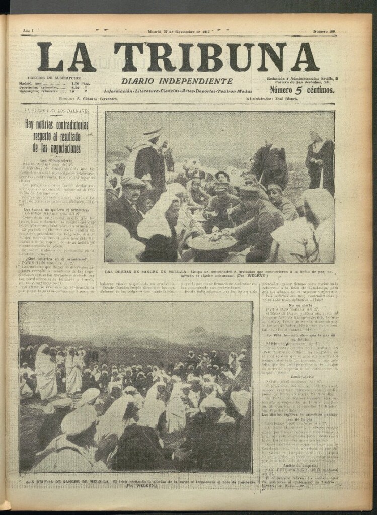 Miniatura de La Tribuna del 27 de noviembre de 1912