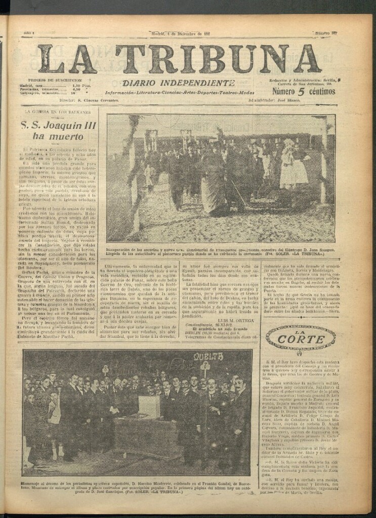 Miniatura de La Tribuna del 4 de diciembre de 1912