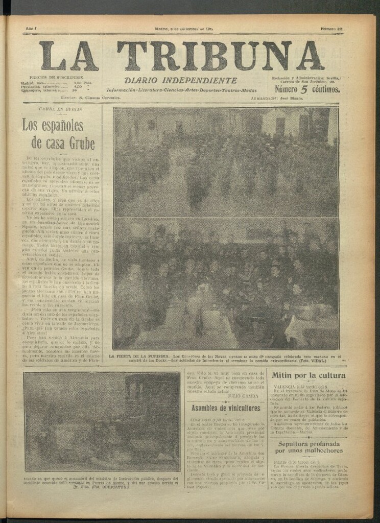 Miniatura de La Tribuna del 8 de diciembre de 1912