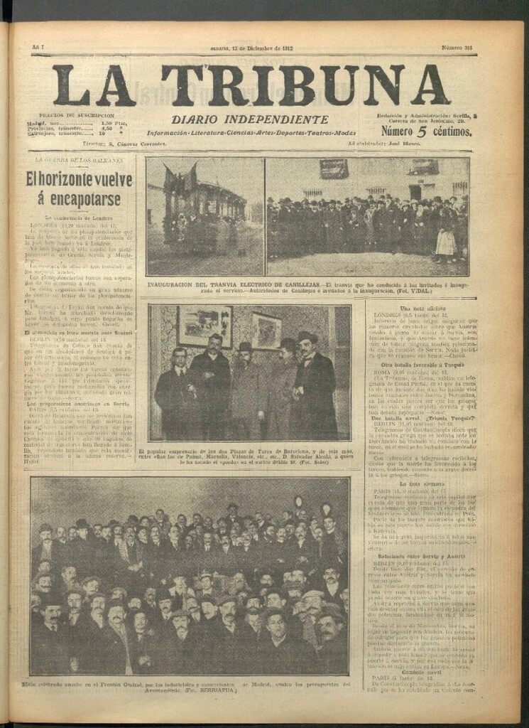 Miniatura de La Tribuna del 13 de diciembre de 1912