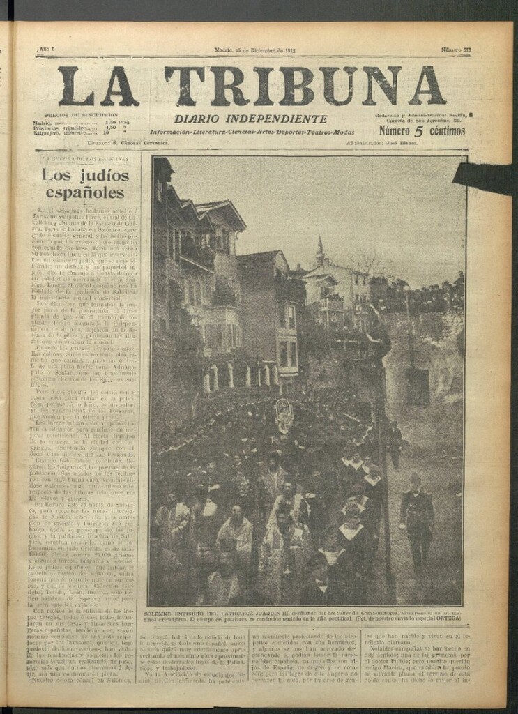 Miniatura de La Tribuna del 15 de diciembre de 1912