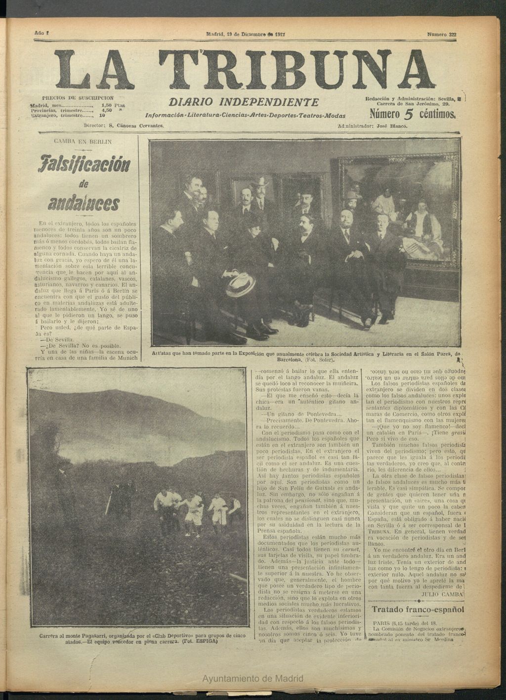 Miniatura de La Tribuna del 19 de diciembre de 1912