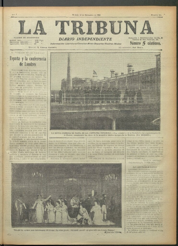 Miniatura de La Tribuna del 22 de diciembre de 1912