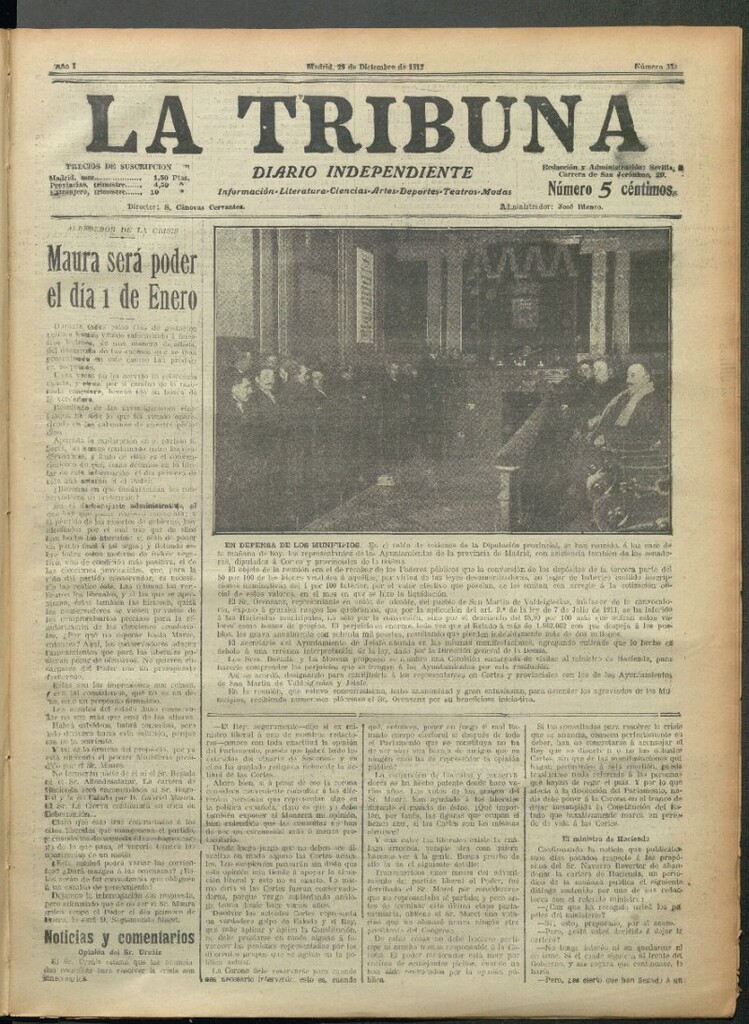 Miniatura de La Tribuna del 29 de diciembre de 1912