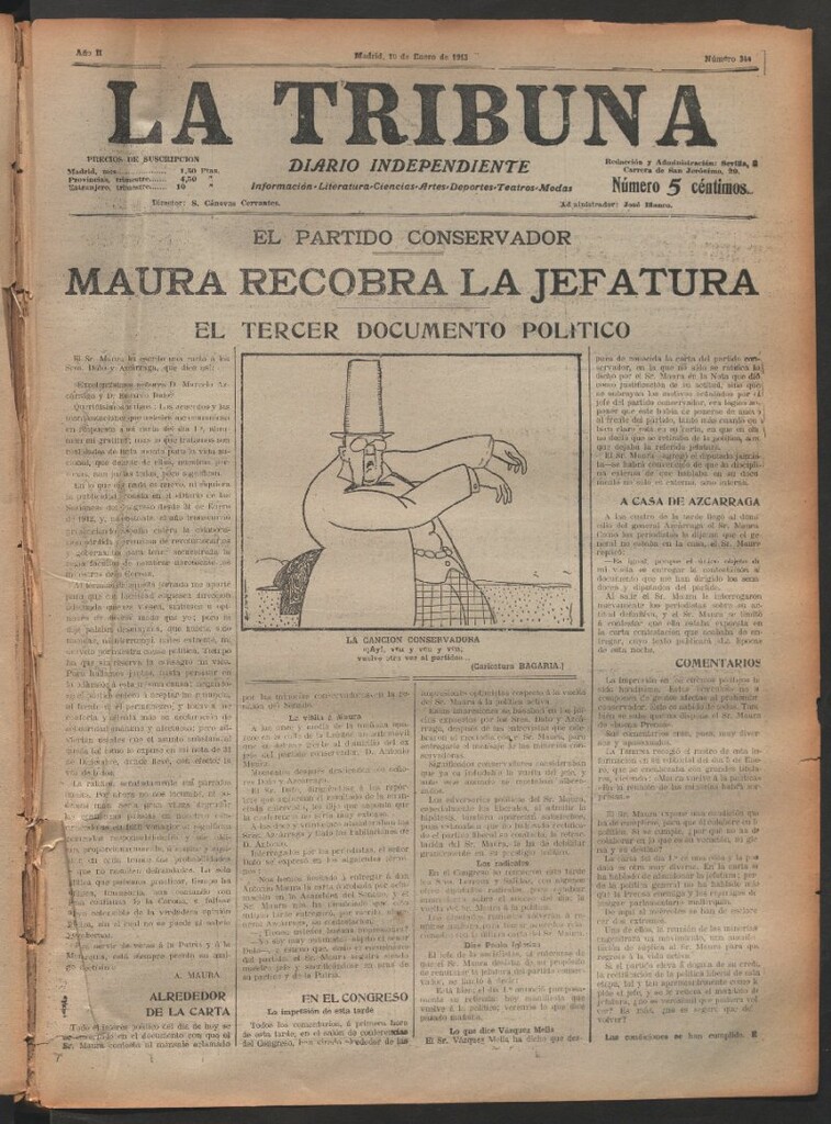 Miniatura de La Tribuna del 10 de enero de 1913