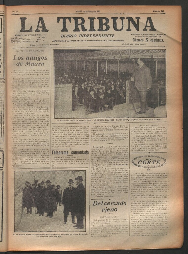 Miniatura de La Tribuna del 12 de enero de 1913