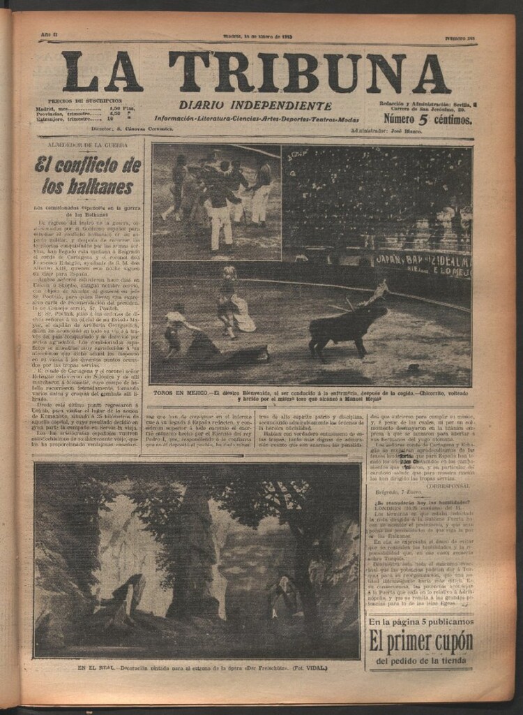 Miniatura de La Tribuna del 14 de enero de 1913