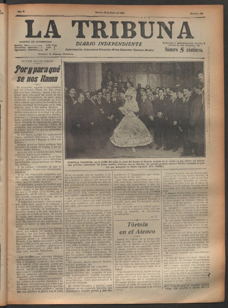 Miniatura de La Tribuna del 25 de enero de 1913