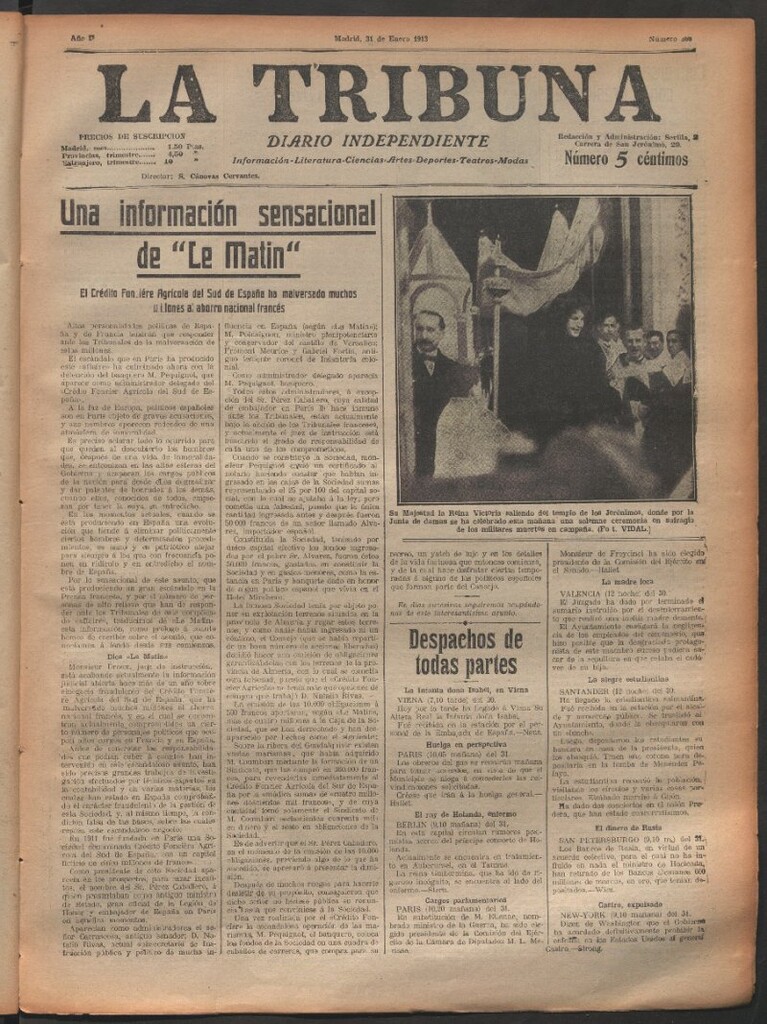 Miniatura de La Tribuna del 31 de enero de 1913