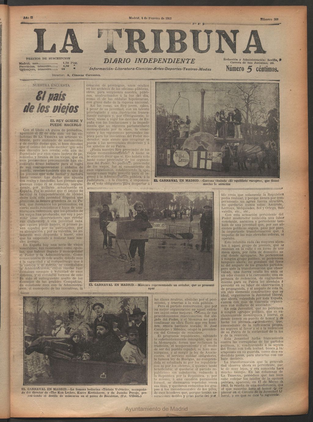Miniatura de La Tribuna del 4 de febrero de 1913