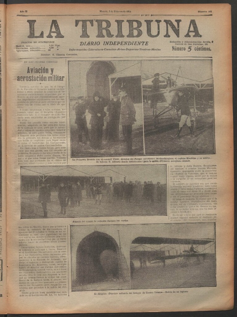Miniatura de La Tribuna del 7 de febrero de 1913