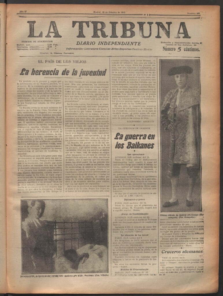 Miniatura de La Tribuna del 10 de febrero de 1913