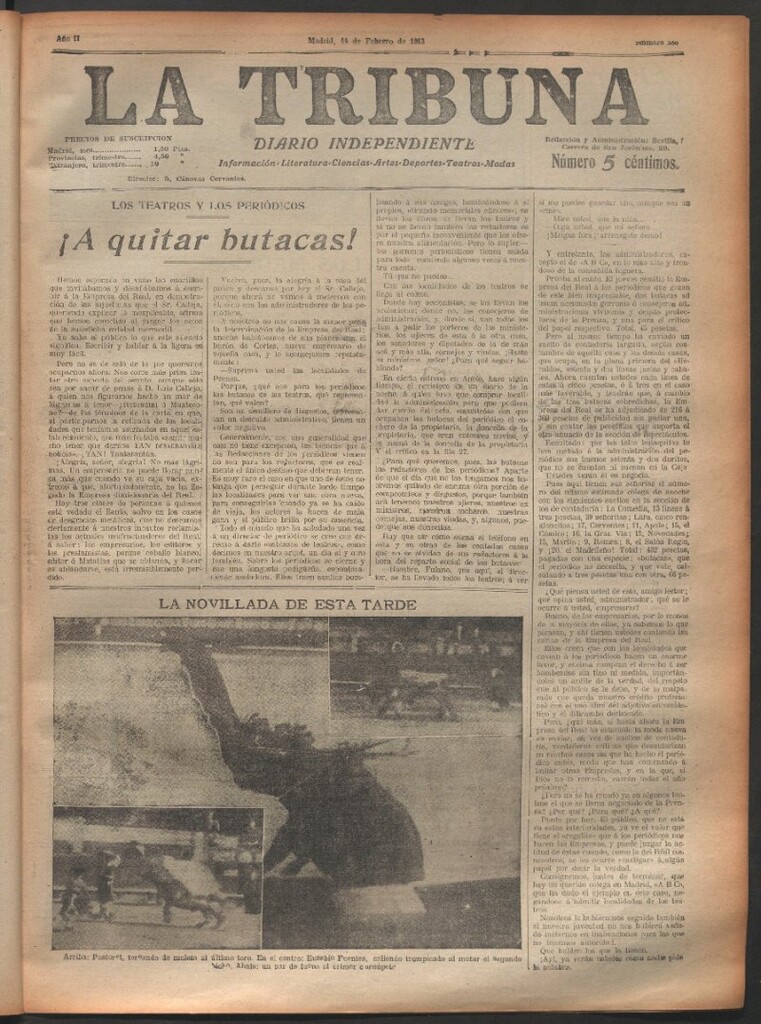 Miniatura de La Tribuna del 16 de febrero de 1913