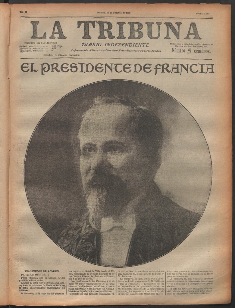 Miniatura de La Tribuna del 18 de febrero de 1913
