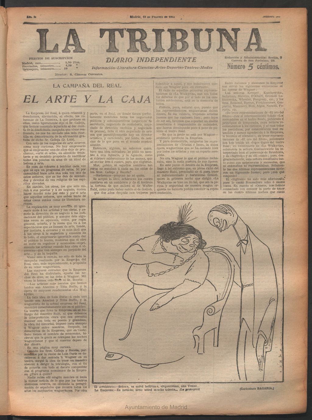 Miniatura de La Tribuna del 19 de febrero de 1913