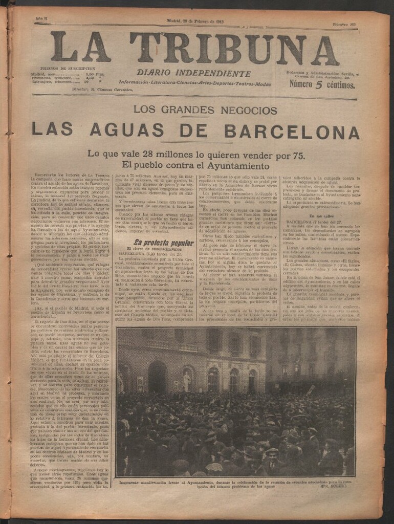 Miniatura de La Tribuna del 28 de febrero de 1913