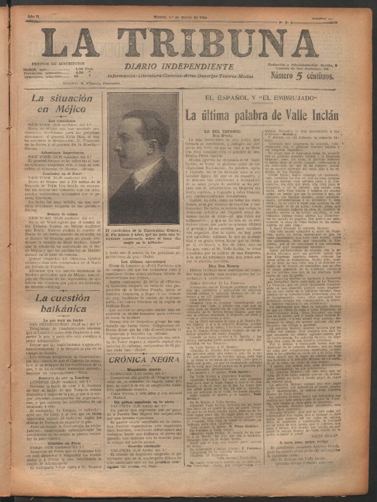 Miniatura de La Tribuna del 1 de marzo de 1913