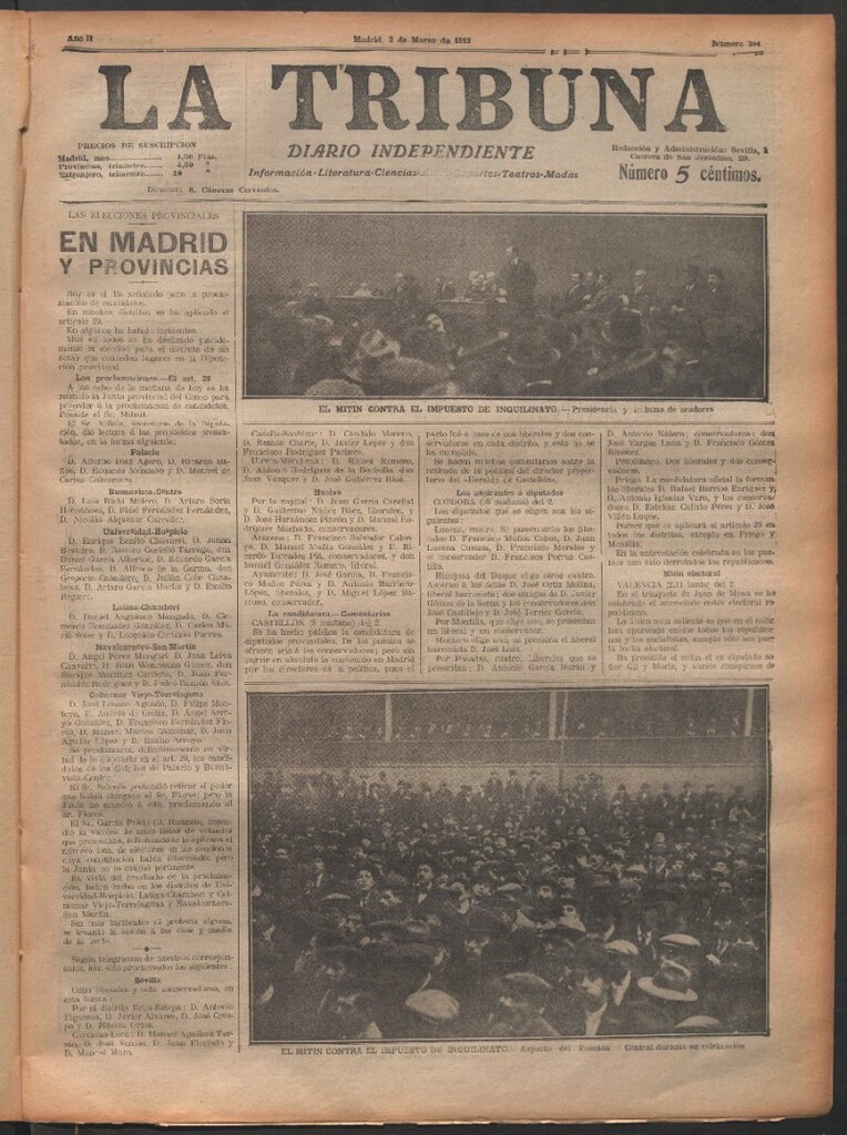 Miniatura de La Tribuna del 2 de marzo de 1913