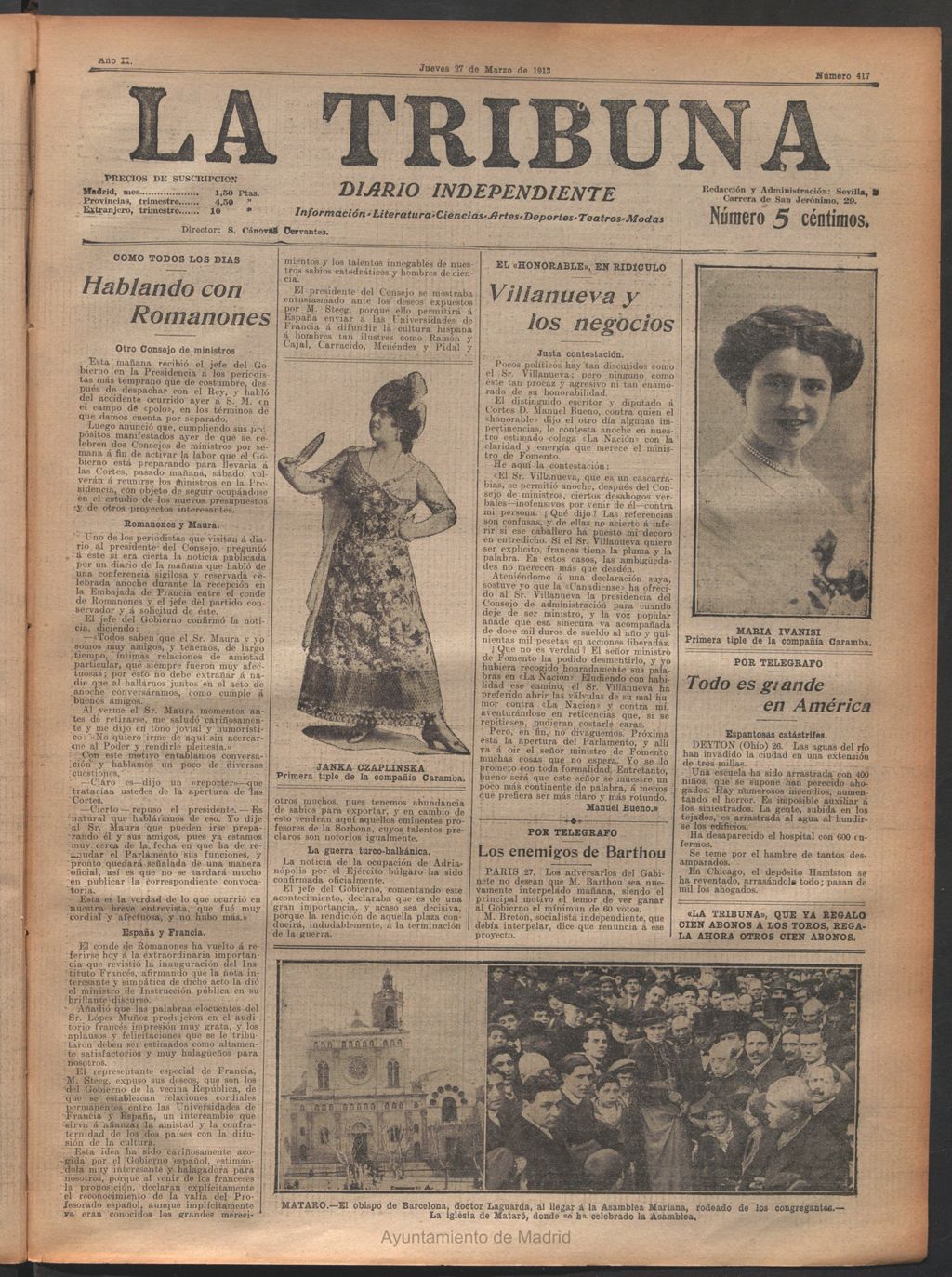 Miniatura de La Tribuna del 27 de marzo de 1913
