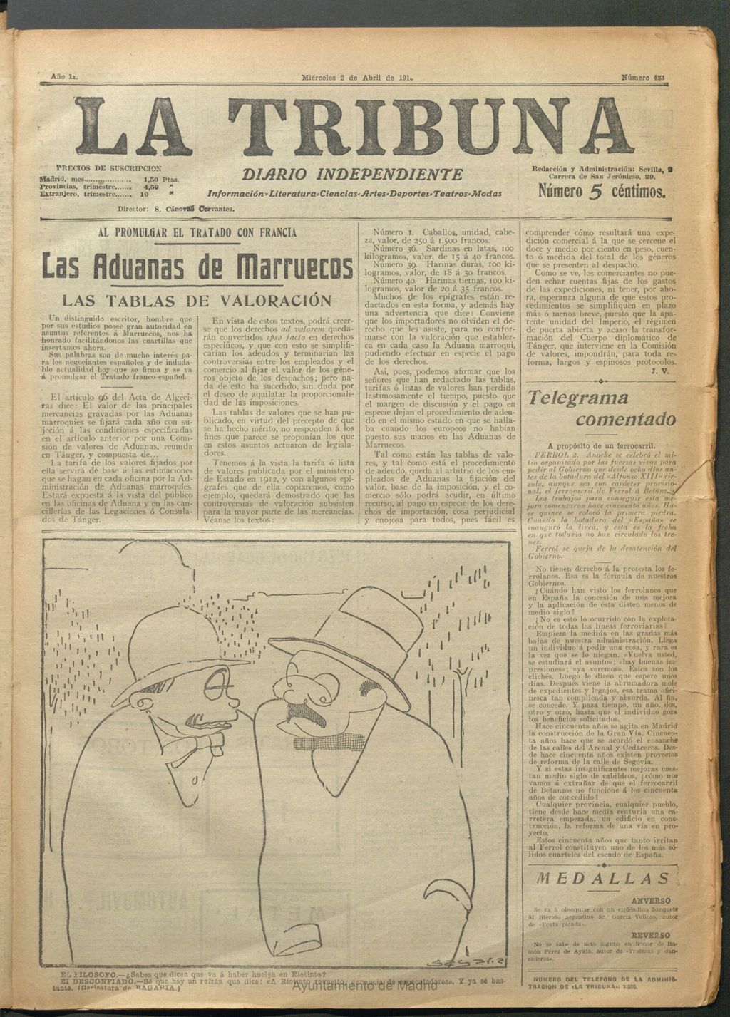 Miniatura de La Tribuna del 2 de abril de 1913