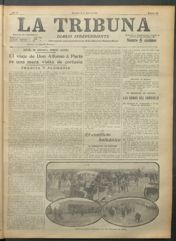 Miniatura de La Tribuna del 23 de abril de 1913