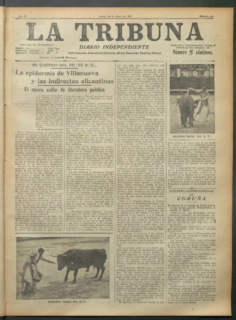 Miniatura de La Tribuna del 24 de abril de 1913