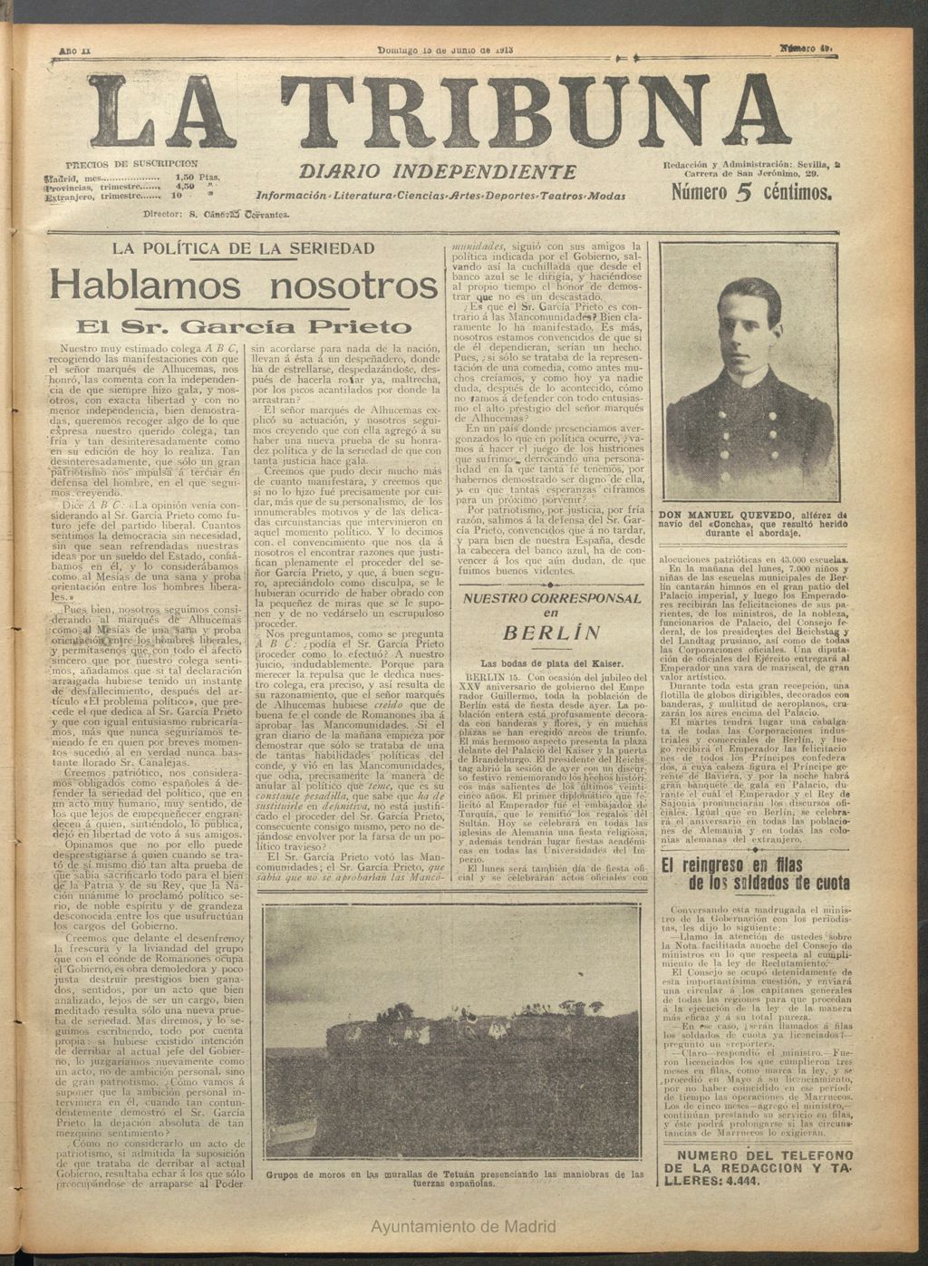 Miniatura de La Tribuna del 15 de junio de 1913