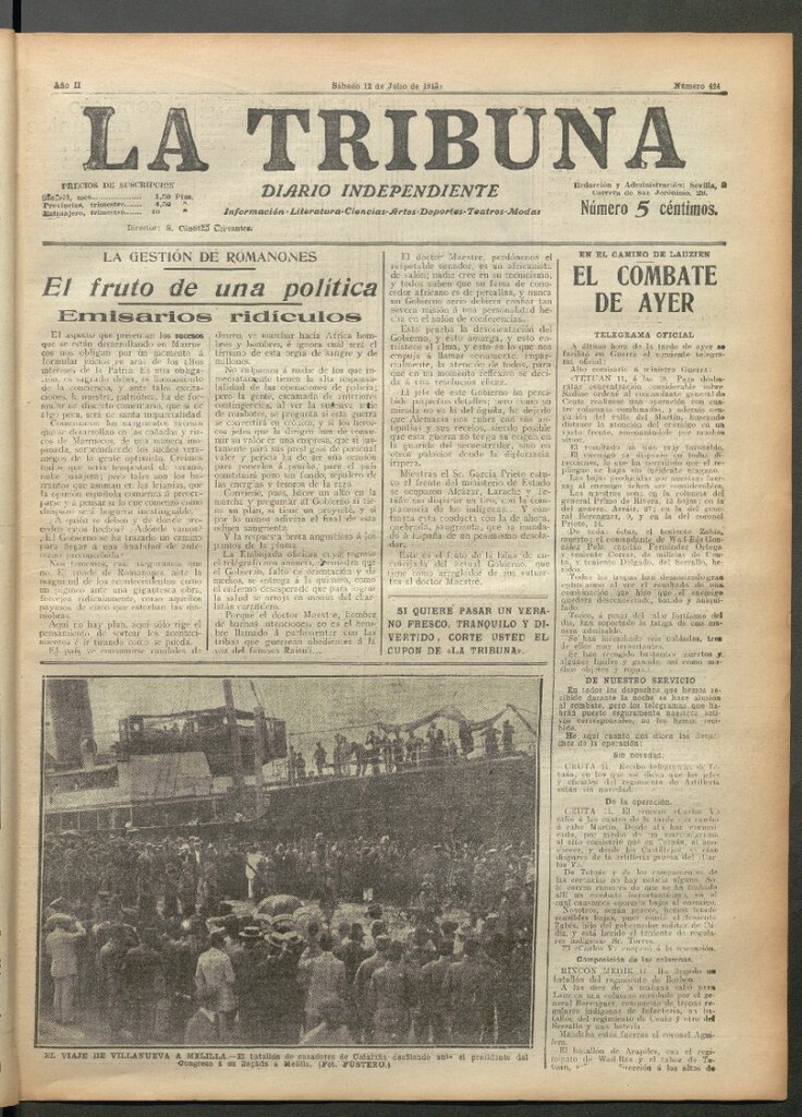 Miniatura de La Tribuna del 12 de julio de 1913