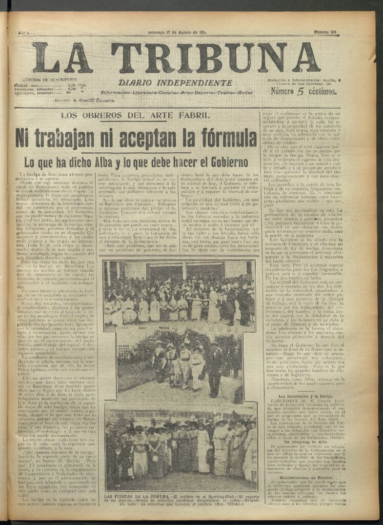 Miniatura de La Tribuna del 17 de agosto de 1913