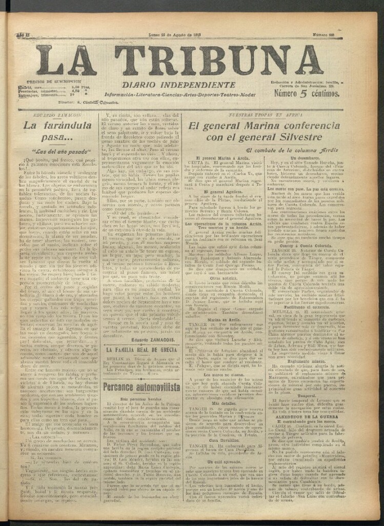 Miniatura de La Tribuna del 25 de agosto de 1913