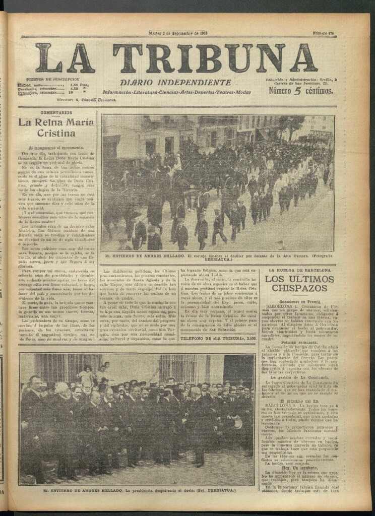 Miniatura de La Tribuna del 2 de septiembre de 1913