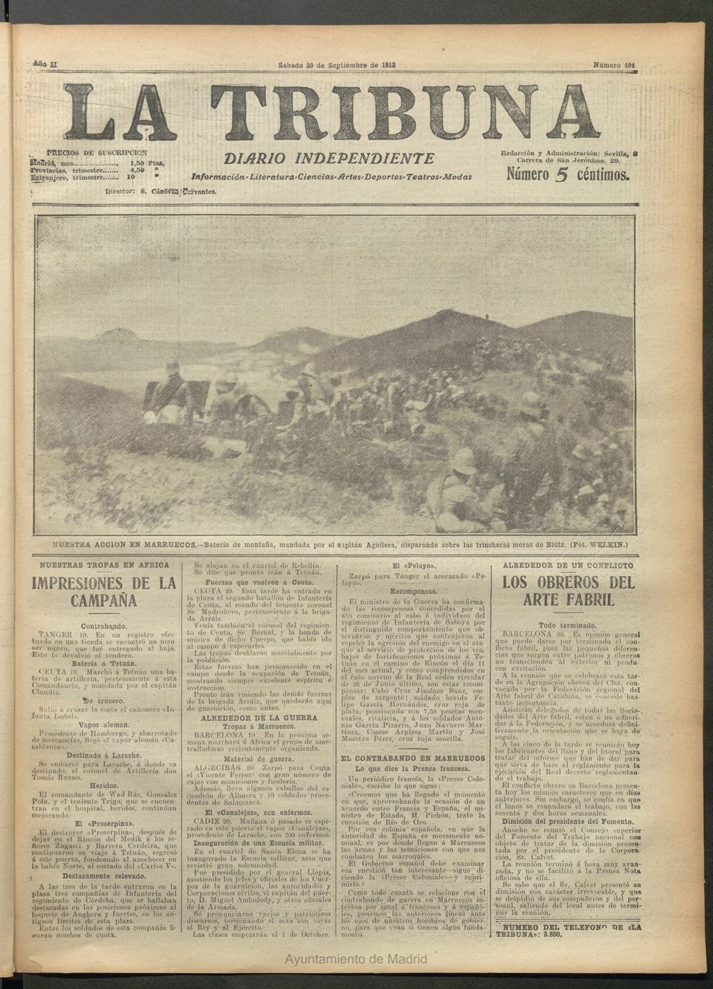 Miniatura de La Tribuna del 20 de septiembre de 1913