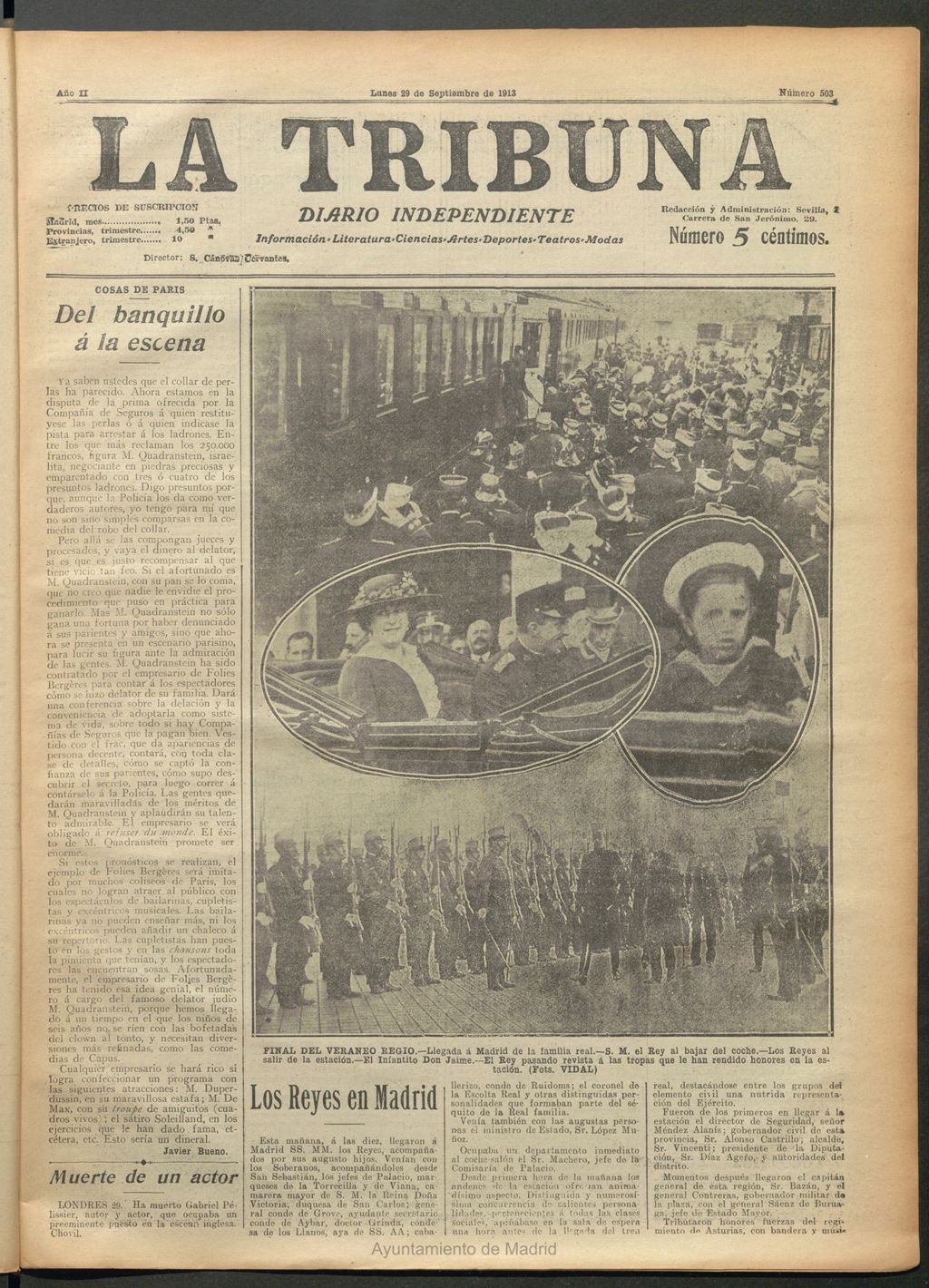 Miniatura de La Tribuna del 29 de septiembre de 1913