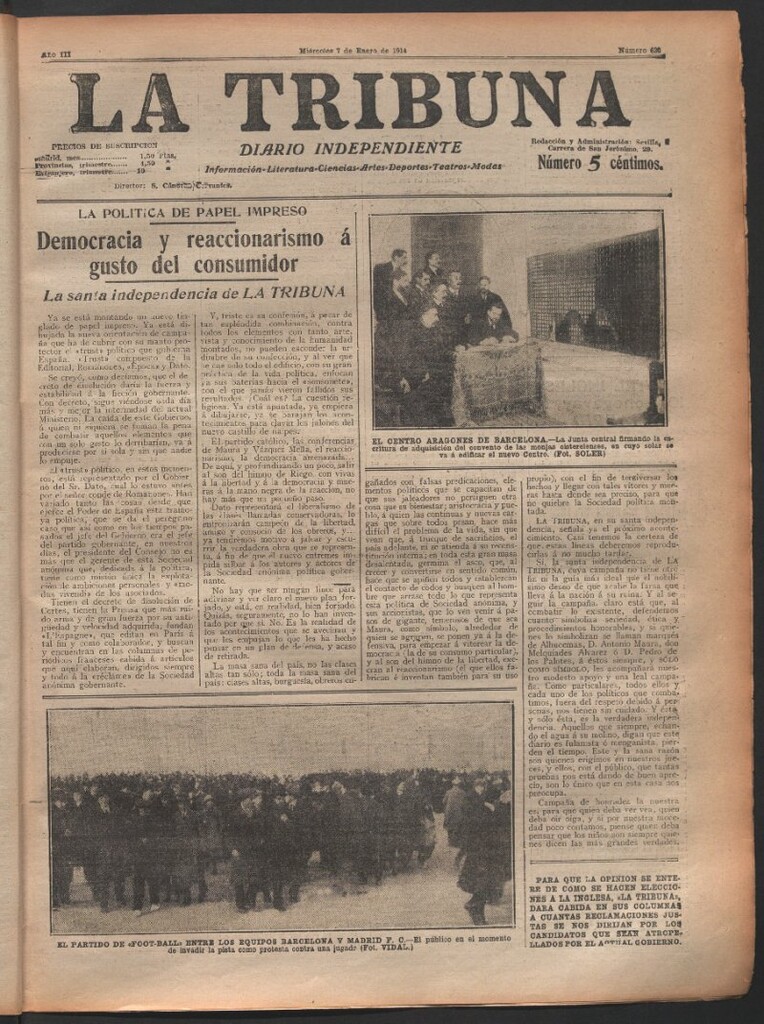 Miniatura de La Tribuna del 7 de enero de 1914