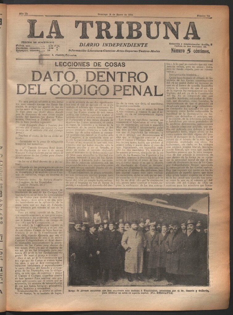 Miniatura de La Tribuna del 18 de enero de 1914