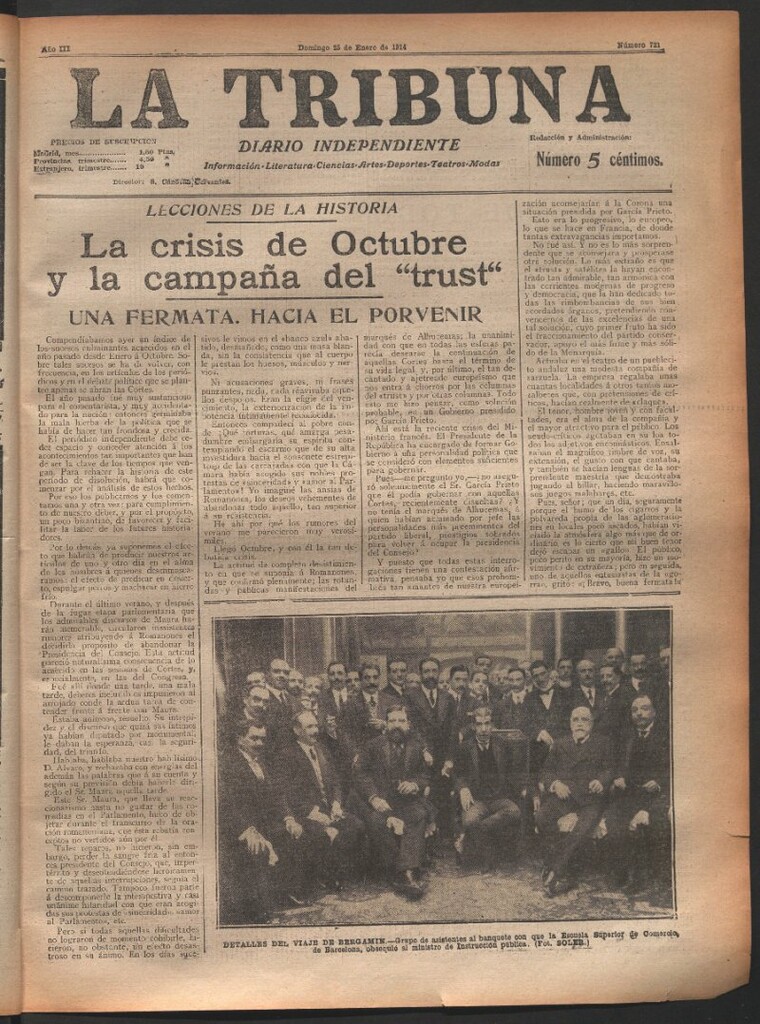 Miniatura de La Tribuna del 25 de enero de 1914