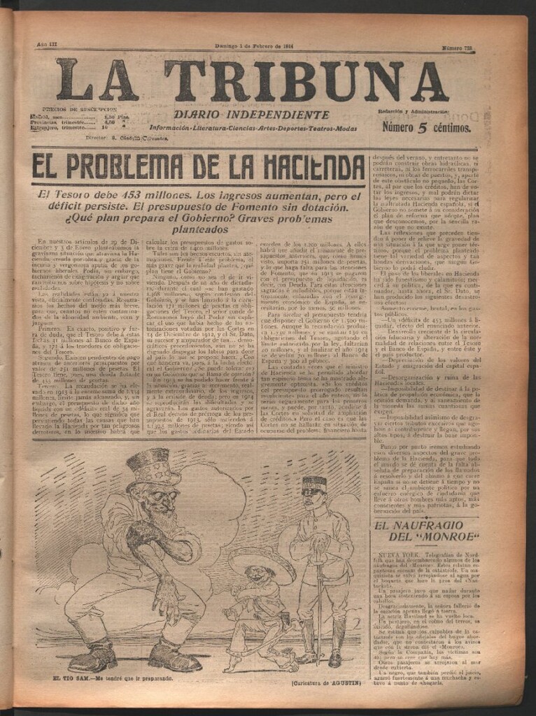 Miniatura de La Tribuna del 1 de febrero de 1914