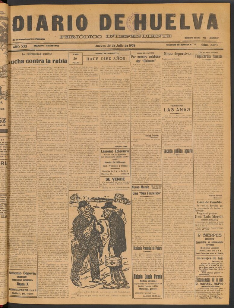 Miniatura de Diario de Huelva : periódico independiente del 26 de julio de 1928