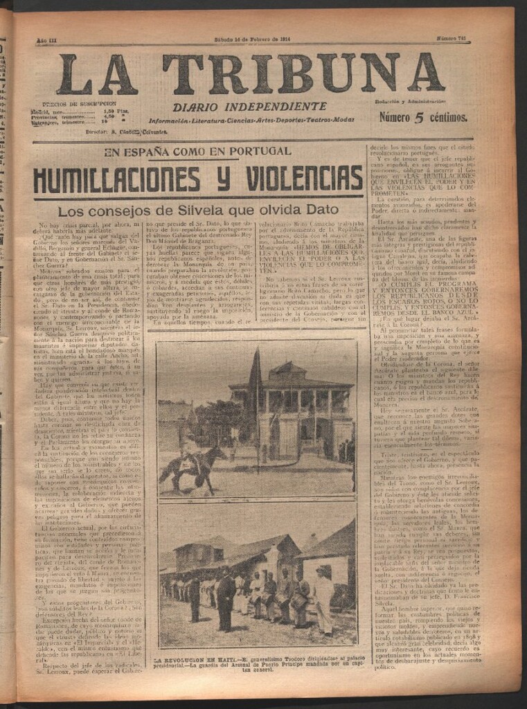 Miniatura de La Tribuna del 14 de febrero de 1914