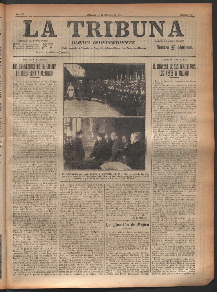 Miniatura de La Tribuna del 15 de febrero de 1914