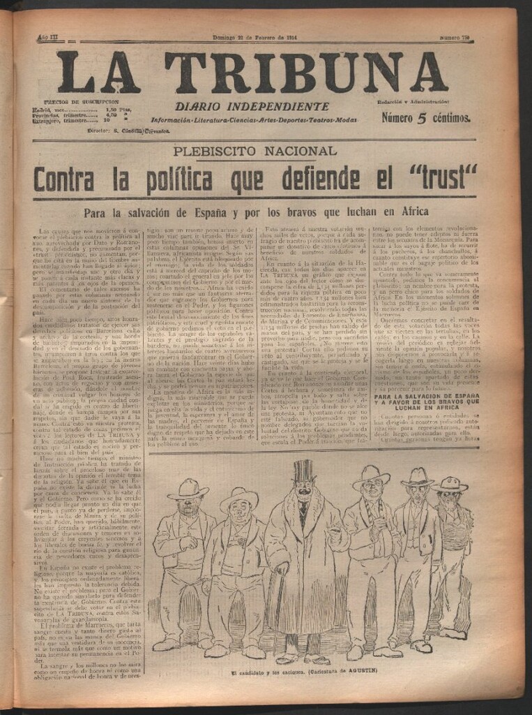 Miniatura de La Tribuna del 22 de febrero de 1914