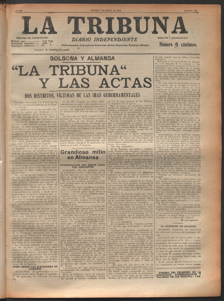 Miniatura de La Tribuna del 7 de marzo de 1914
