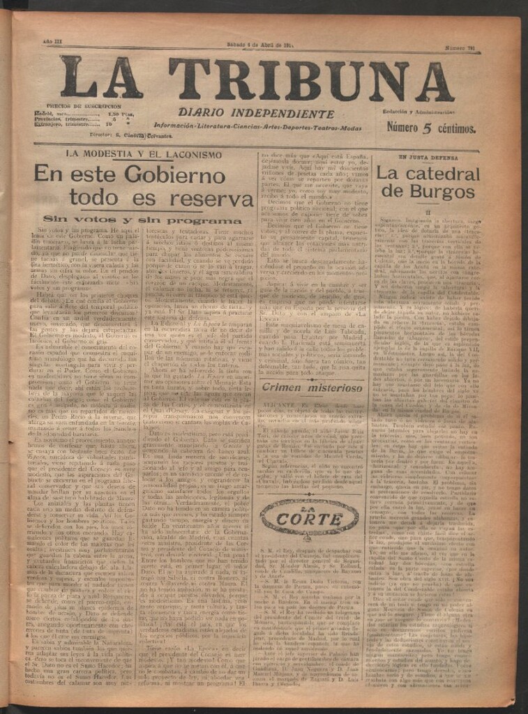 Miniatura de La Tribuna del 4 de abril de 1914