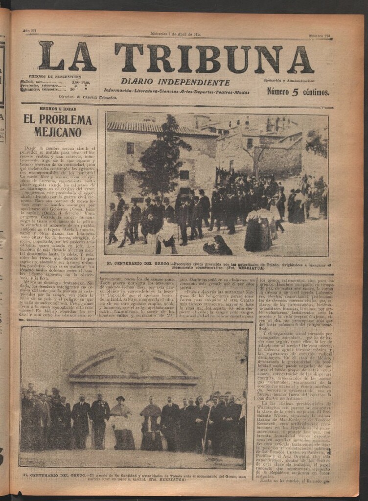 Miniatura de La Tribuna del 8 de abril de 1914